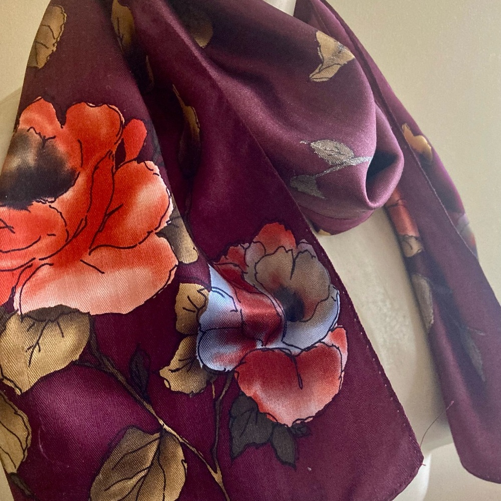 ANNE KLEIN, vintage long silk scarf